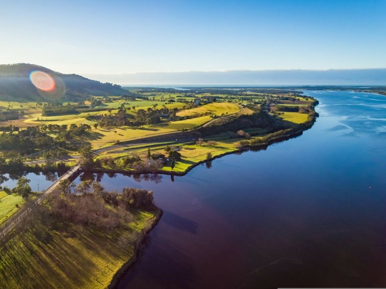 Aerial, coastal, aquatic, shoalhaven river, broughton creek, south coast