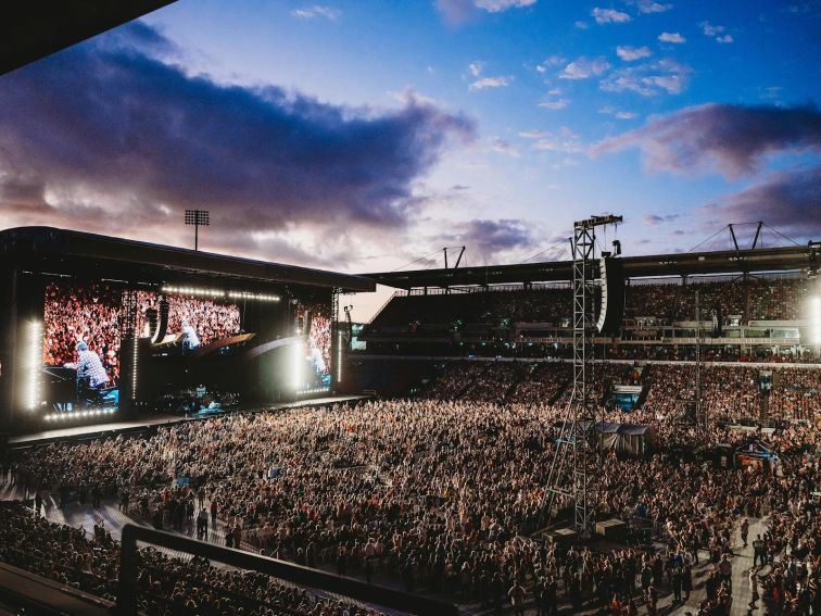 Elton John playing to a full house