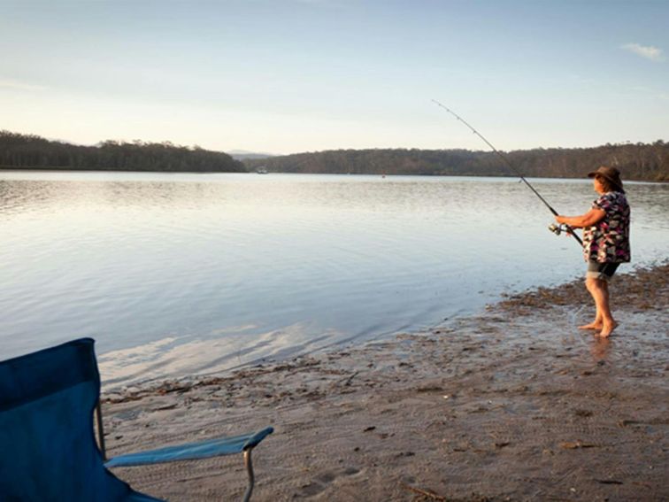 Red Gum campground fishing, Clyde River National Park. Photo: Lucas Boyd &copy; DPIE