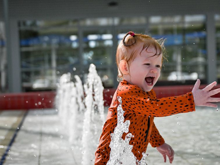 Baby in Splash Park