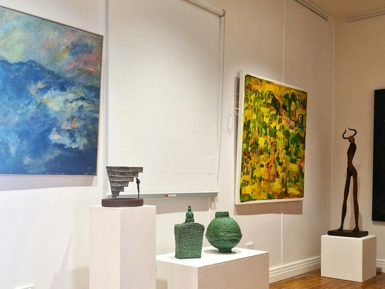 Paintings, sculptures and cermics on exhibition at Gallery