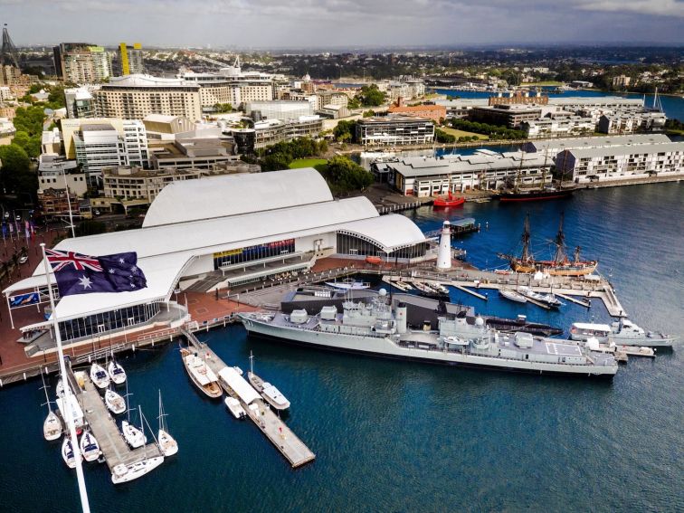 aerial shot of the maritime museum