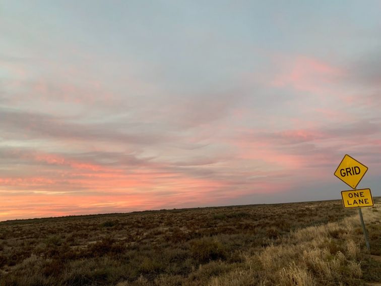 Grid sign on Hay Plains