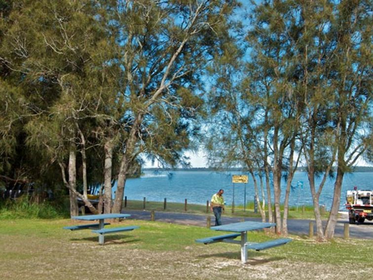 People in Elizabeth Bay picnic area. Photo: John Spencer