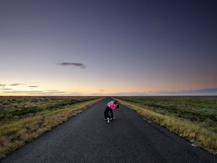 couple at sunset viewing area