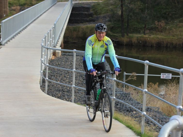 Man riding bike