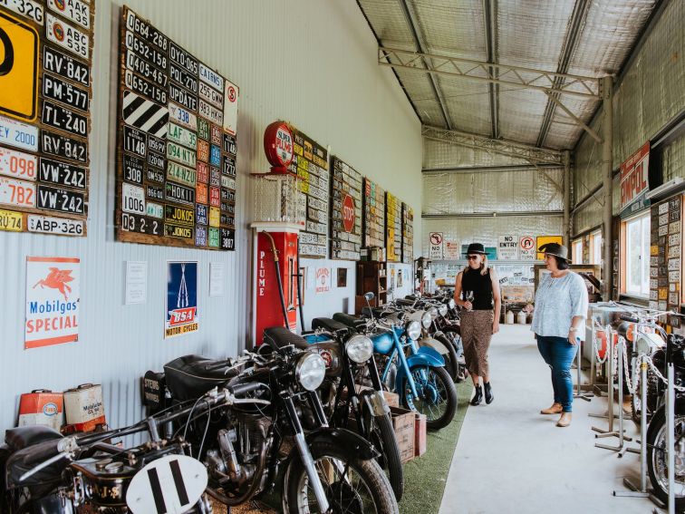 robert stein tourists visiting the winery and motobike museum