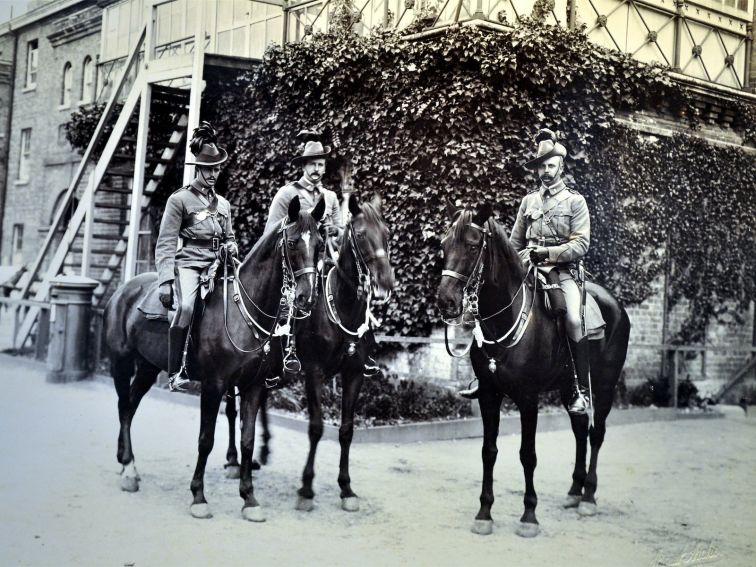 1899 Capt. Fighting Charlie Cox on horseback before  going to fight in the Boer War in South Africa