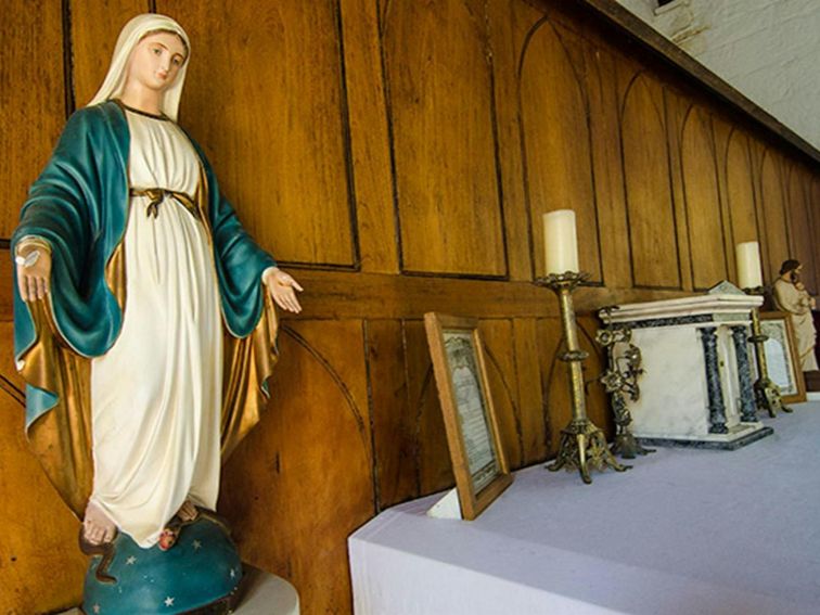 St Bernard's Church statue, Hartley Historic Site. Photo: John Spencer &copy; DPIE