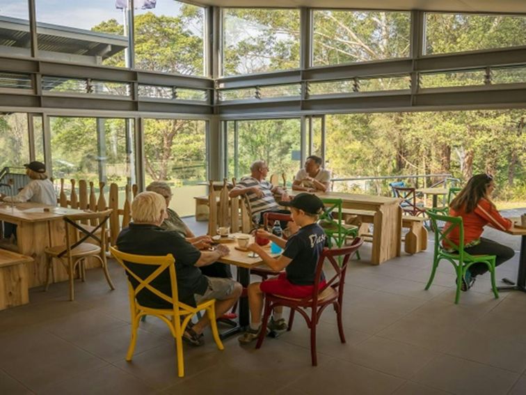 Alfresco dining area at Lane Cove National Park Cafe. Photo: John Spencer &copy; DPIE