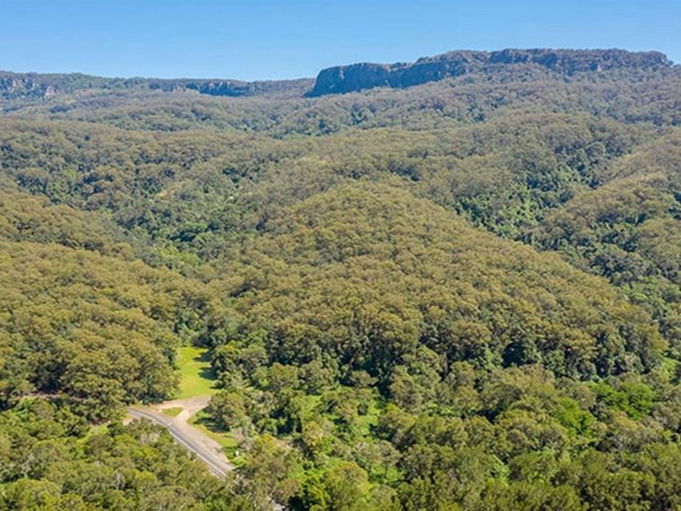 Aerial view of Cascades picnic area, Macquarie Pass National Park. Photo: John Spencer &copy;DPIE