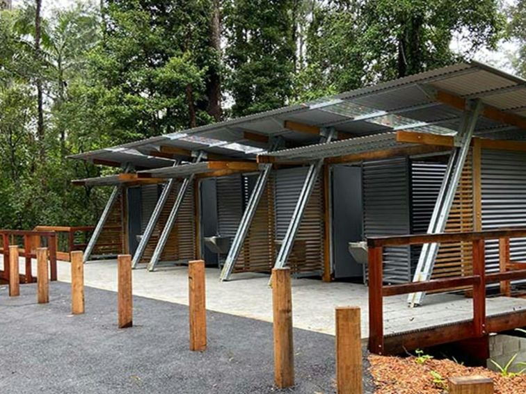 The toilet facilities at Minyon Falls lookout in Nightcap National Park. Photo credit: Barbara