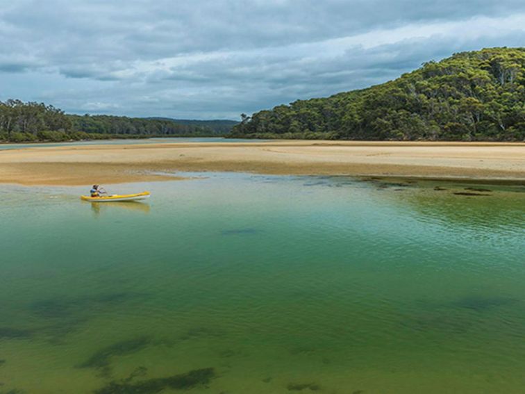 Person kayaking on Nelson Lagoon. Photo: David Finnegan &copy; OEH