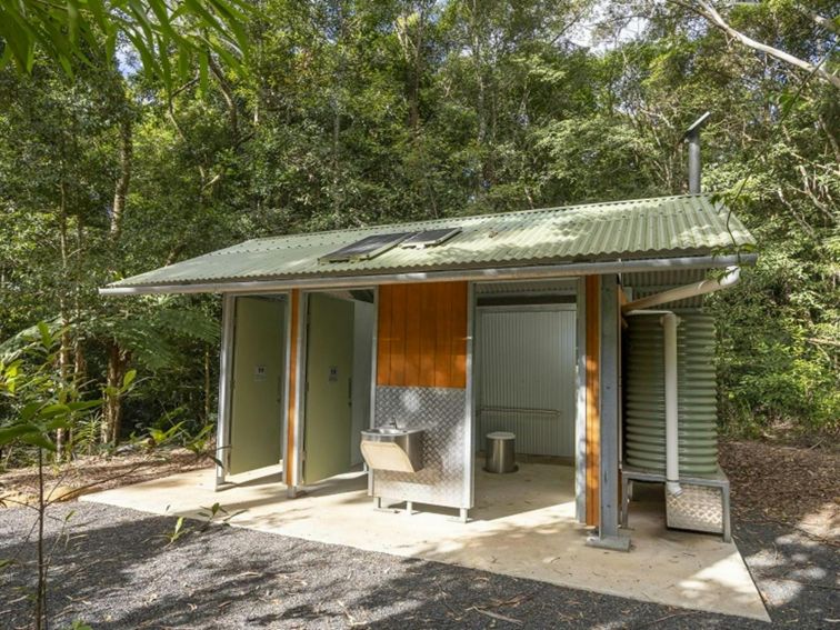 The toilet block at Never Never picnic area, Dorrigo National Park. Credit: John Spencer/DCCEEW