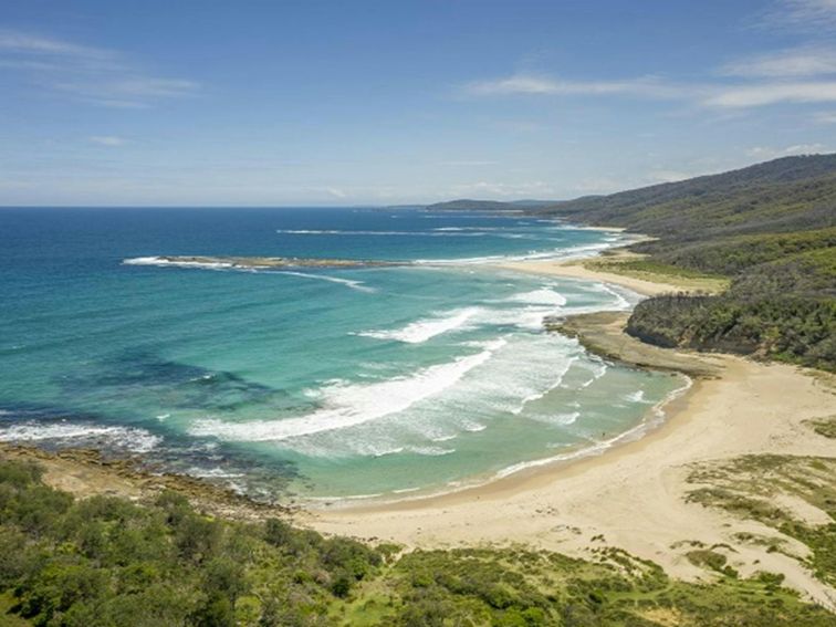 View over Pretty Beach in Murramarang National Park. Photo credit: John Spencer &copy; DPIE