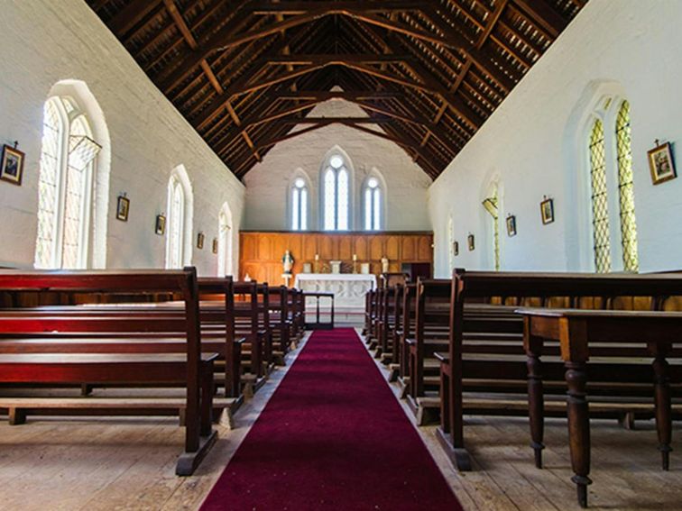 St Bernards Church aisle, Hartley Historic Site. Photo: John Spencer