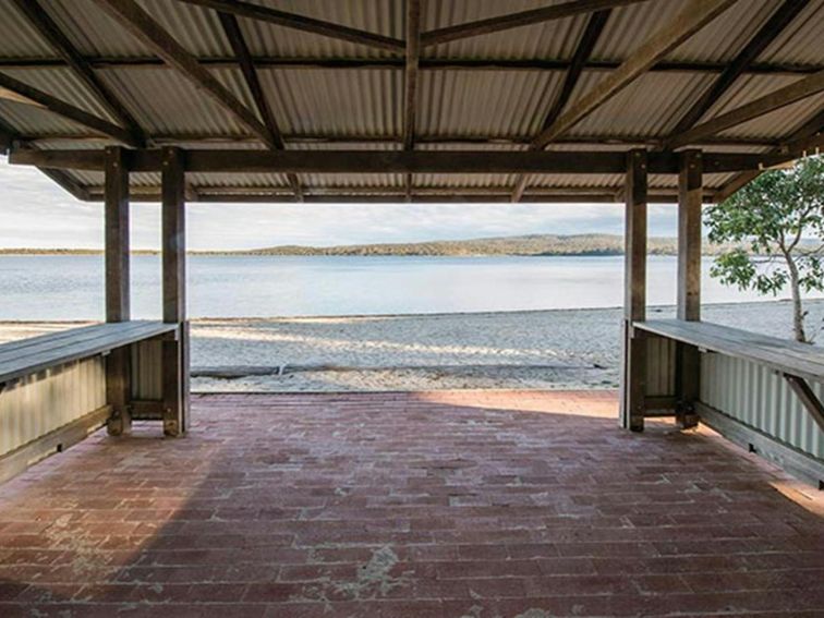 Shelter at Wallagoot Lake picnic area. Photo: John Spencer/DPIE