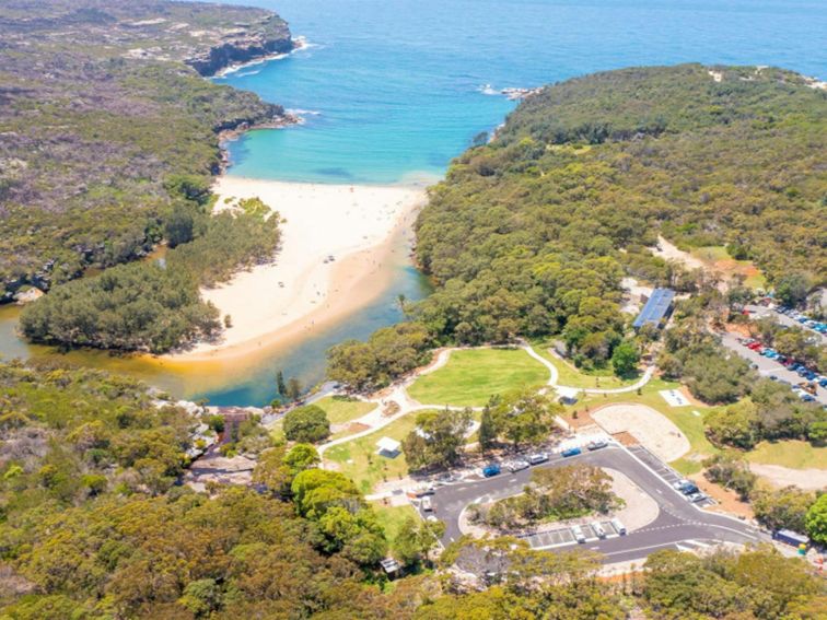 Aerial view Wattamolla picnic area, Royal National Park. Photo: Andrew Elliot &copy; DPE