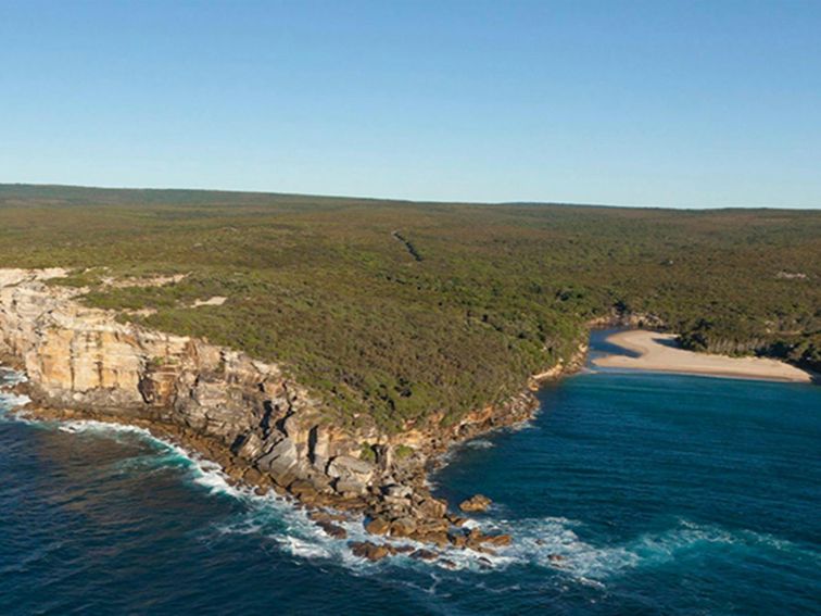 Aerial view of Wattamolla picnic area and lagoon, Royal National Park. Photo: David Finnegan/OEH