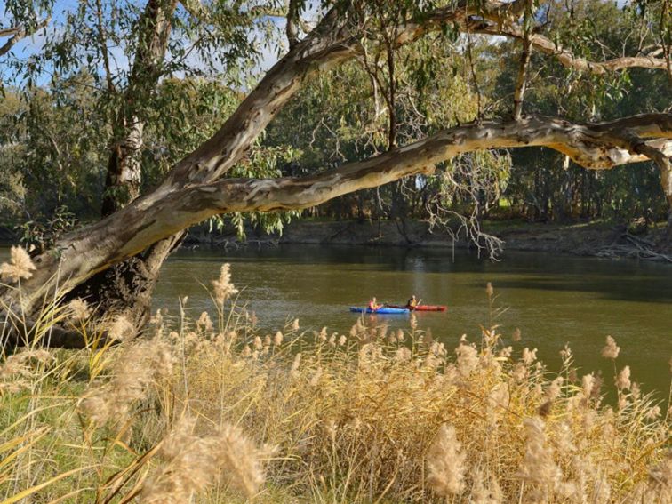 2 people kayaking on the Murrumbidgee River. Credit: Gavin Hansford &copy; DPE