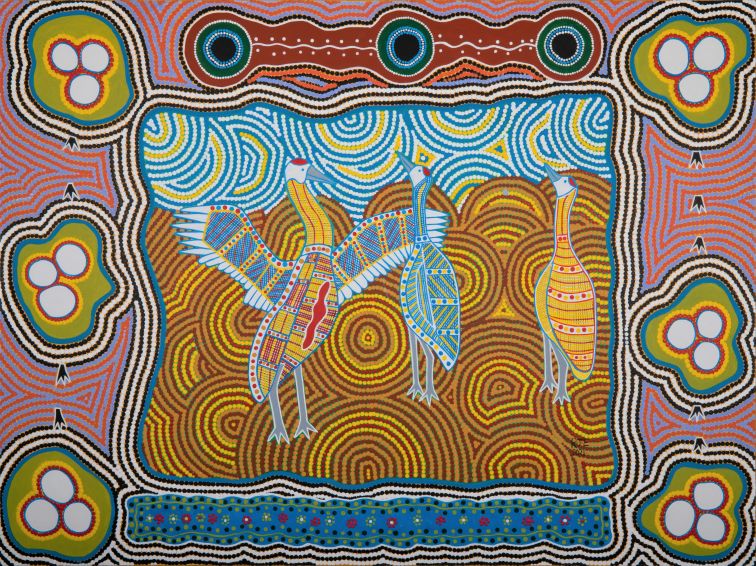 colourful indigenous dot painting