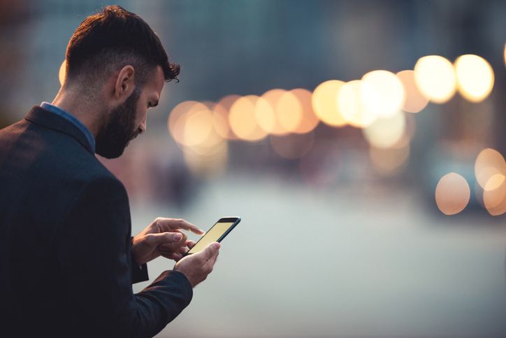 Man using a mobile phone