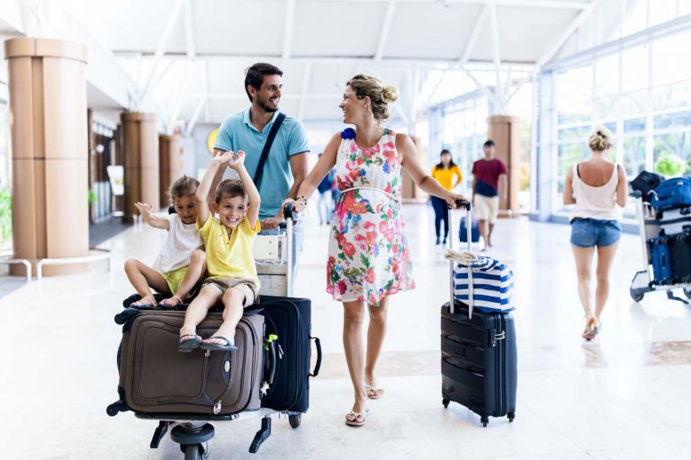 Family at the airport