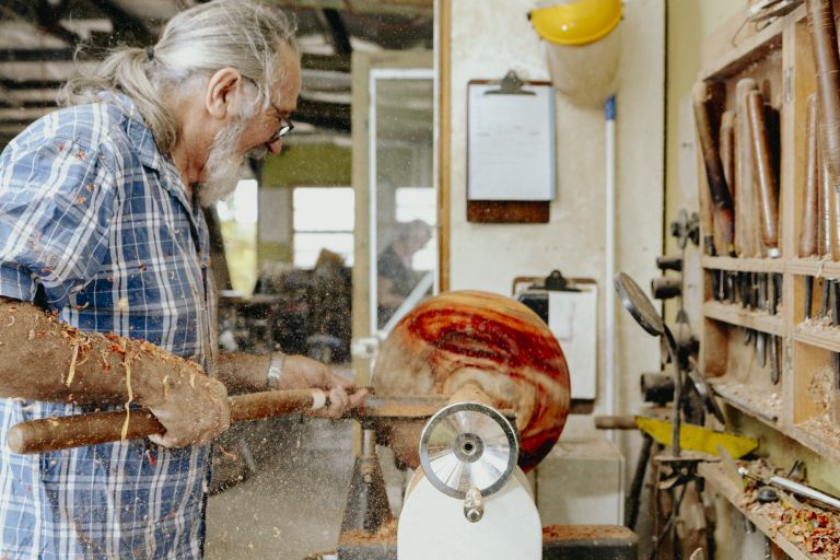 Man in workshop retrofitting