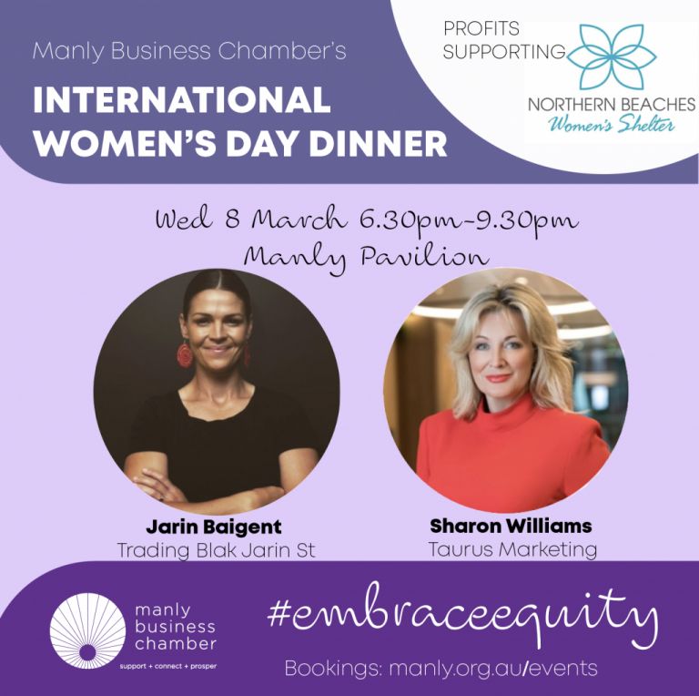 2023 NSW Women's Week event -  INTERNATIONAL WOMEN'S DAY DINNER @ MANLY PAVILION