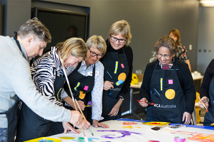 Older people doing art activities