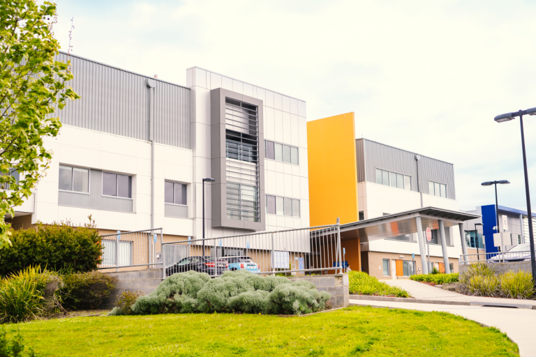 Main entry to the Queanbeyan Hospital and Health Service