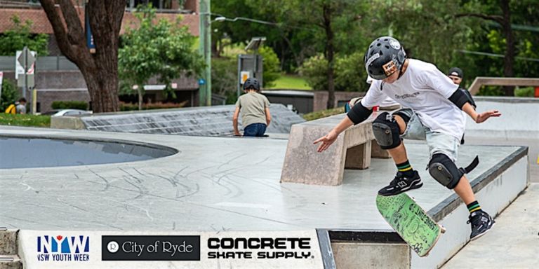 Young person riding a skateboard