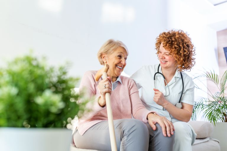 Doctor with a elderly female patient 