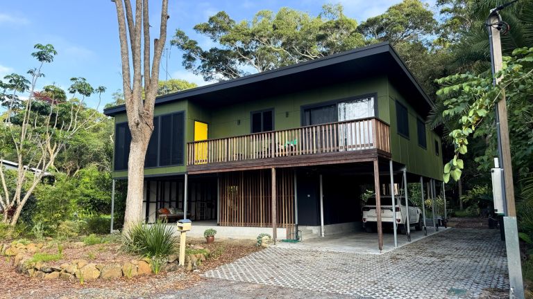 A house on stilts.