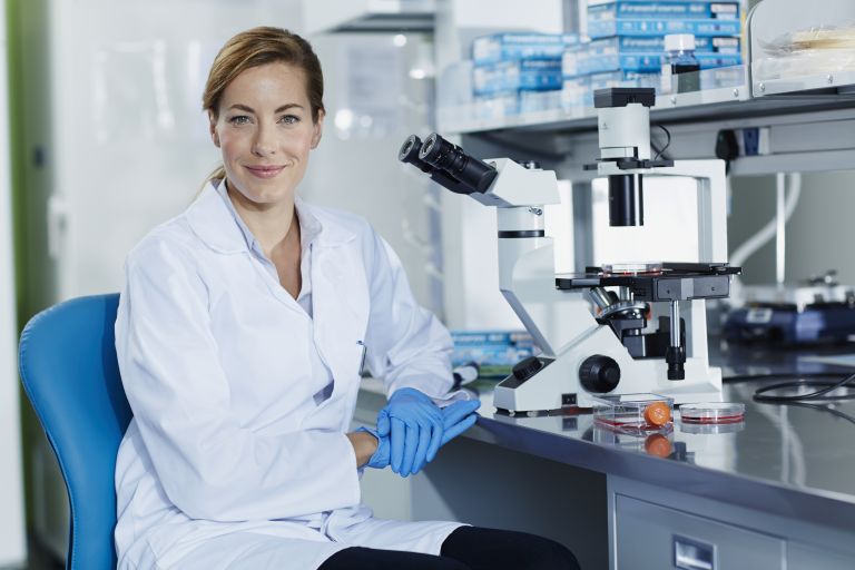 female researcher in laboratory