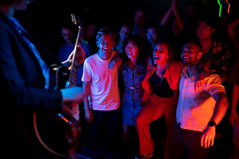 Young people out enjoying live music at Kellys on King in Newtown