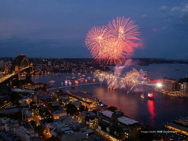 Sydney Harbour comes alive with a spectacular fireworks show on Australia Day