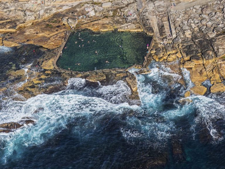 Aerial view of Mahon Pool, Maroubra