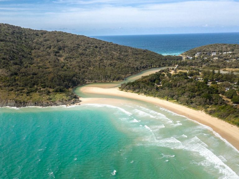 Aerial view of South Smoky Beach near Hat Head