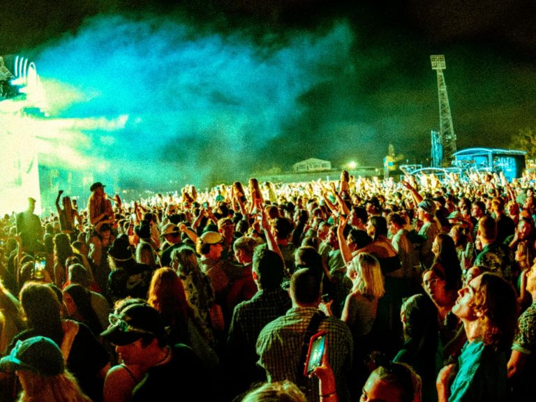 A crowd enjoying a live music performance