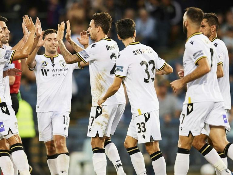 Macarthur FC Bulls Players celebrate Goal