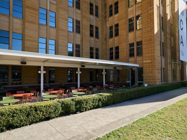 The outdoor terrace at the MCA Cafe