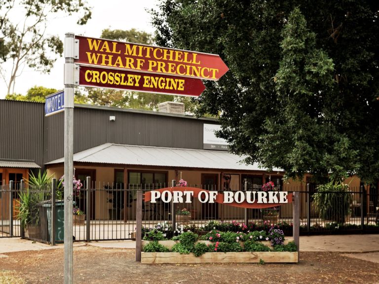 Bourke Wharf sign