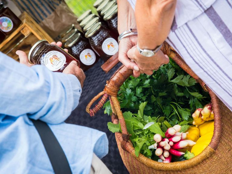 Farm fresh produce and local honey