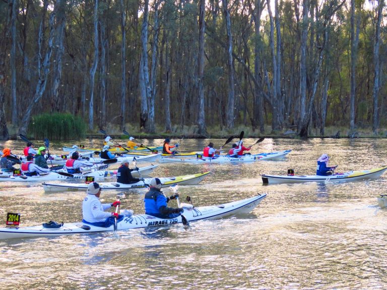 The start on Day Three - Picnic Point to Echuca