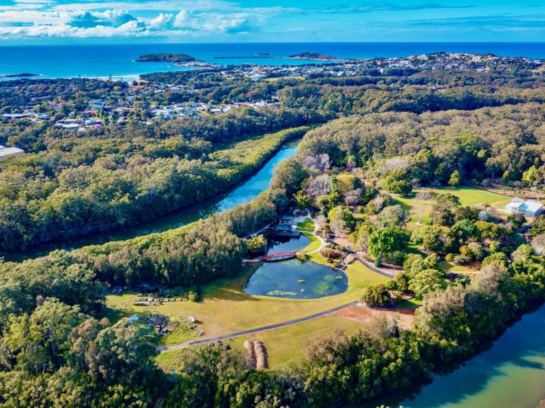 Aerial view of the gardens